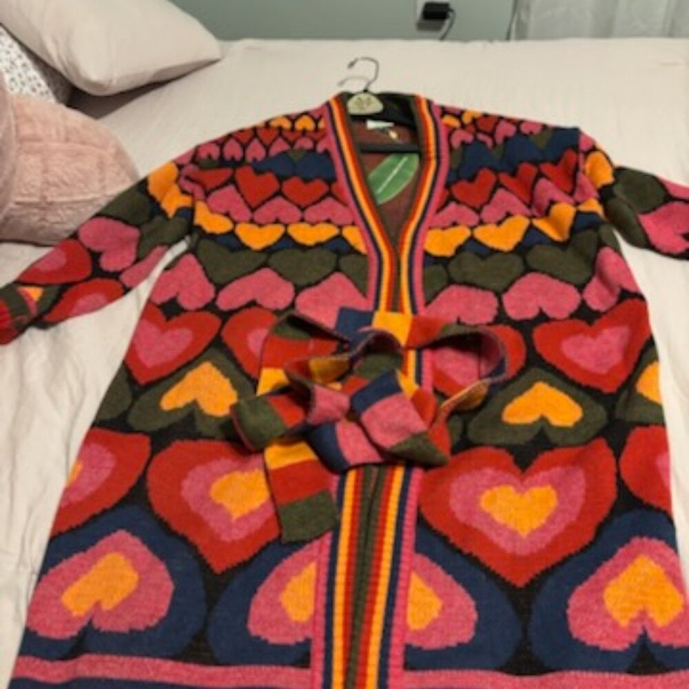 NWT Farm Rio Multicolored Heart Duster (M)
